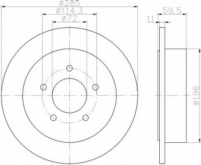 HELLA PAGID 8dd355114801 -  Тормозной диск